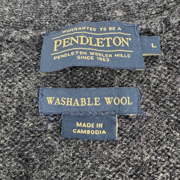 Pendleton Washable Wool Cardigan Sweater Pockets Gray Womens‎ Size L - Picture 4 of 10